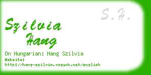 szilvia hang business card